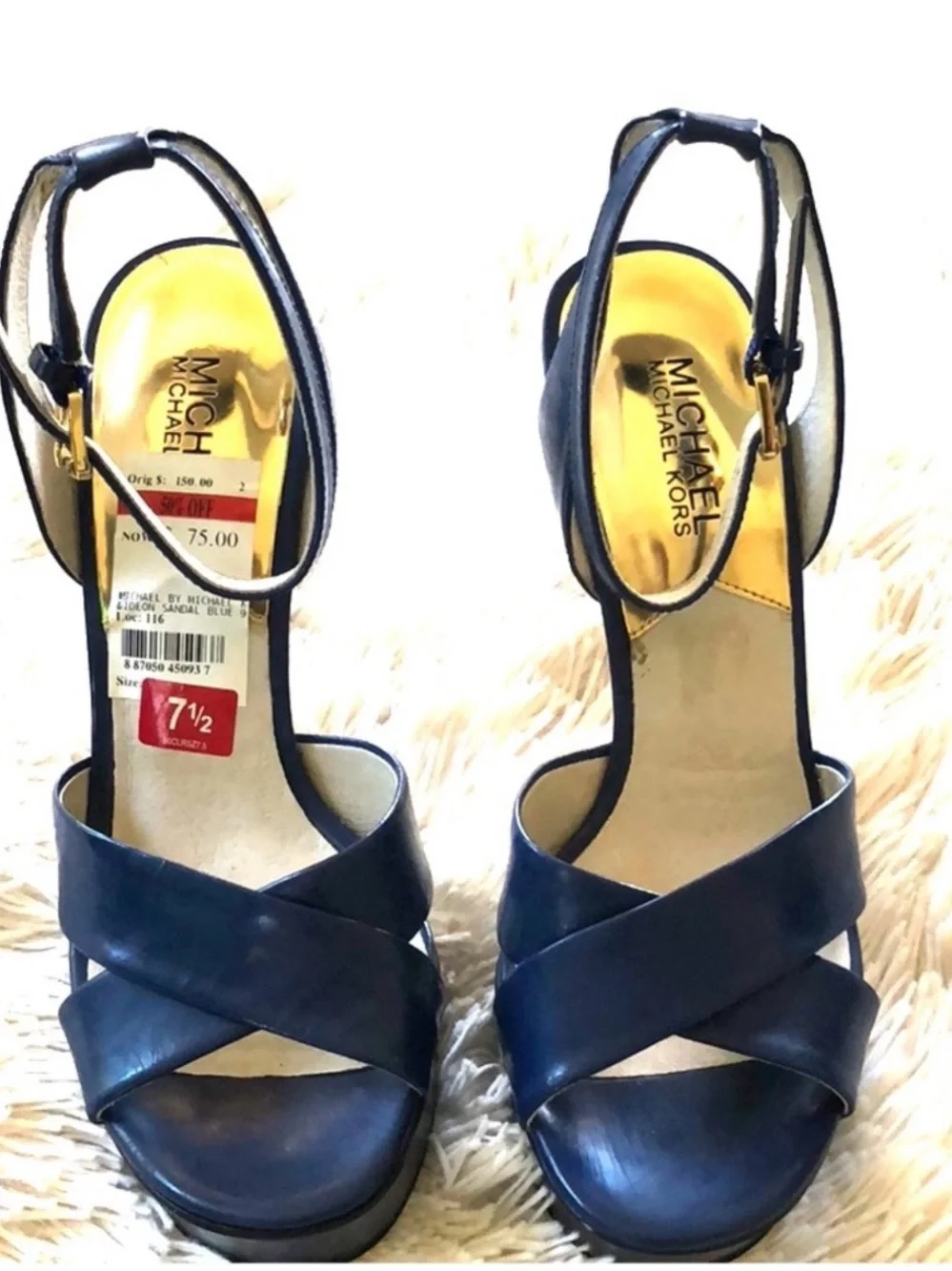 💙Michael Kors💙Blue Platform🔥High Heel Sandals with Ankle Strap